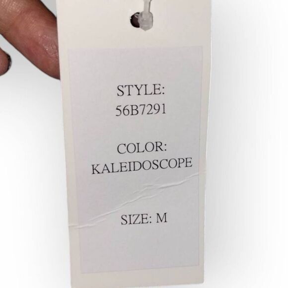 Joy Joy Womens Sundress Sz Medium Fit Flare Blue Purple Knit Stappy Coastal 56B7 - Picture 9 of 13